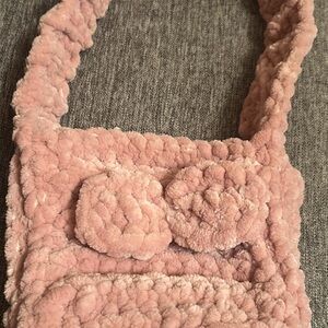 Pink Textured Shoulder Bag